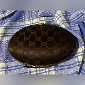 Gucci satin hard sided clutch